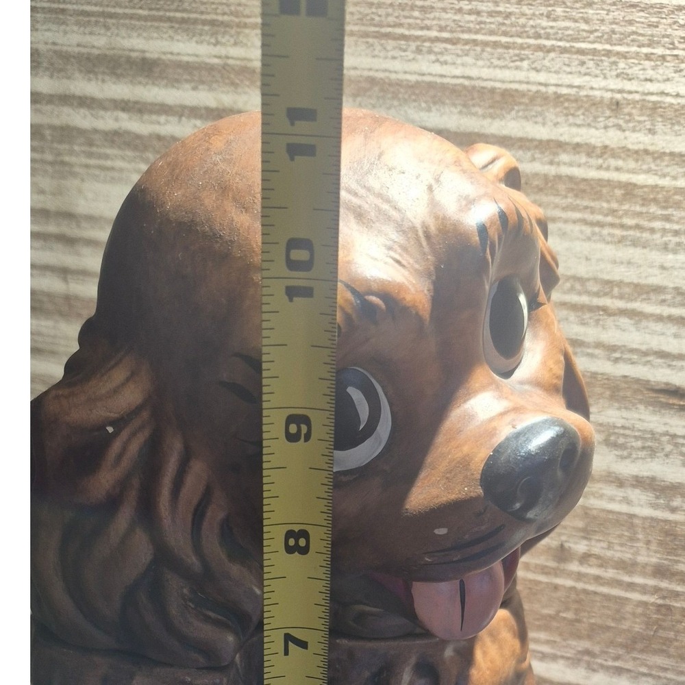 Vintage Cocker Spaniel Dog Ceramic Cookie Jar Brown Hand Painted‎ Retro Kitsch